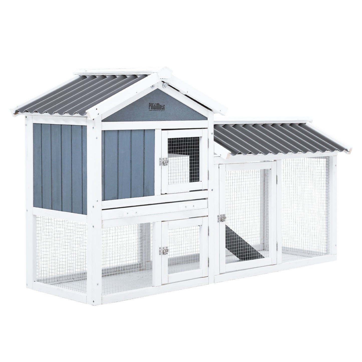 Rabbit Hutch Chicken Coop 147cm 2 Storey Pet Cage Run - GRACIE