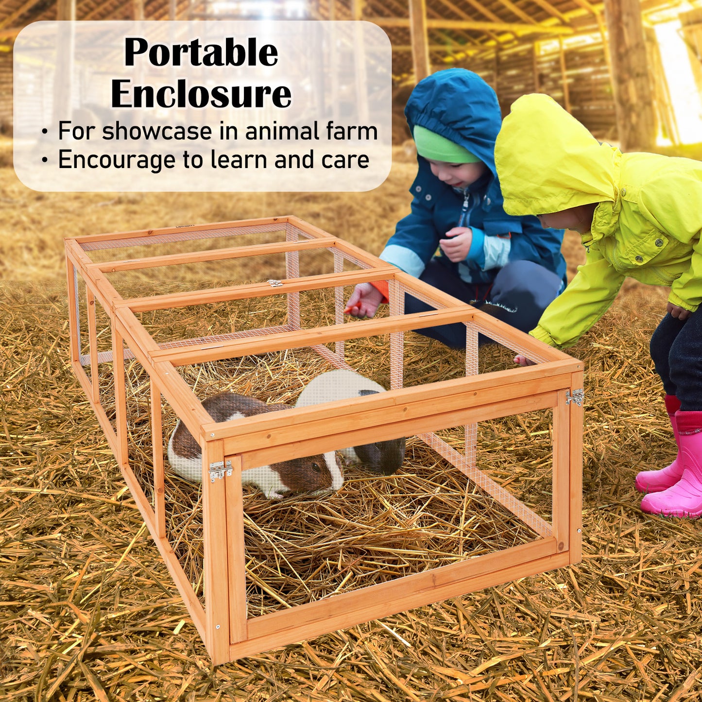 Paw Mate Chicken Coop Rabbit Hutch Extension Run 180 x 90 x 48cm - Runey