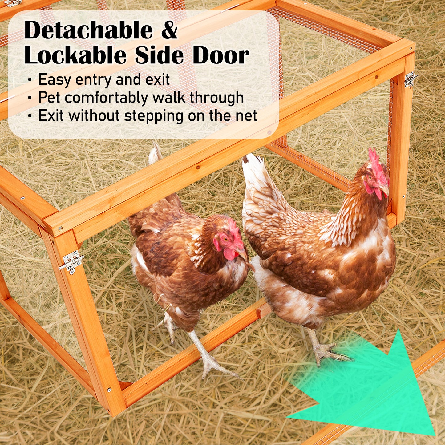 Paw Mate Chicken Coop Rabbit Hutch Extension Run 180 x 90 x 48cm - Runey