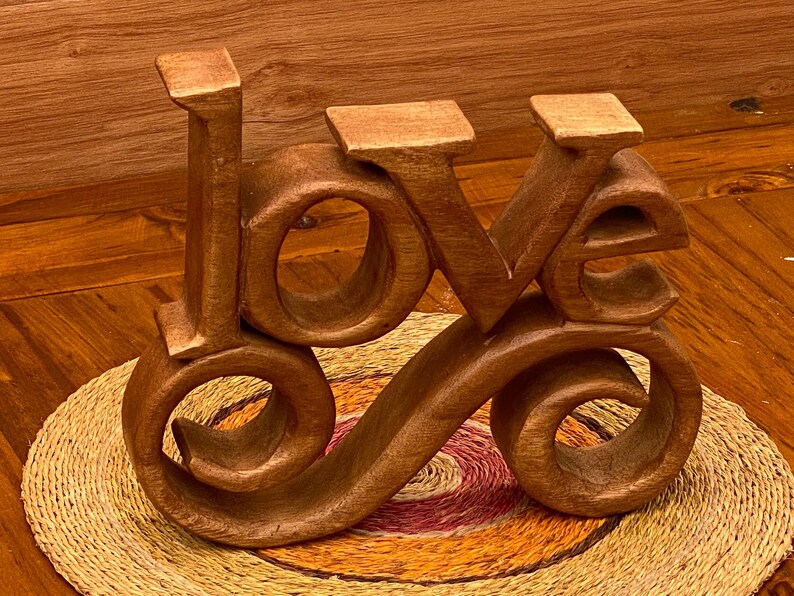 Mother's Day Gift Wooden Carved LOVE Words Decoration - 27cm Long