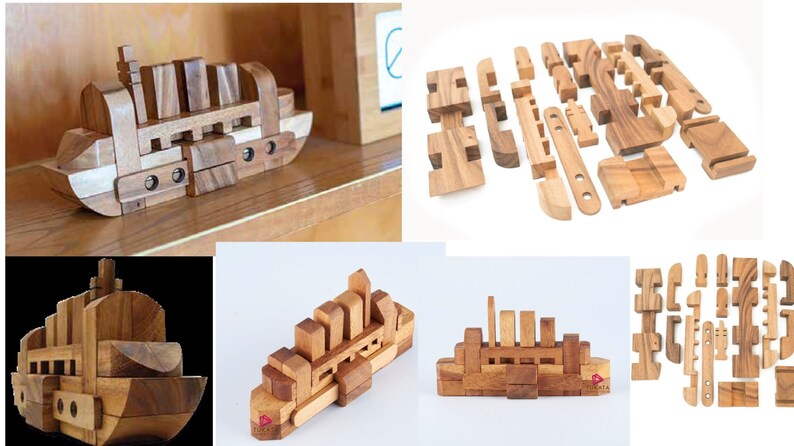 Ship Boat Puzzle - 3D Interlocking Wooden Puzzle