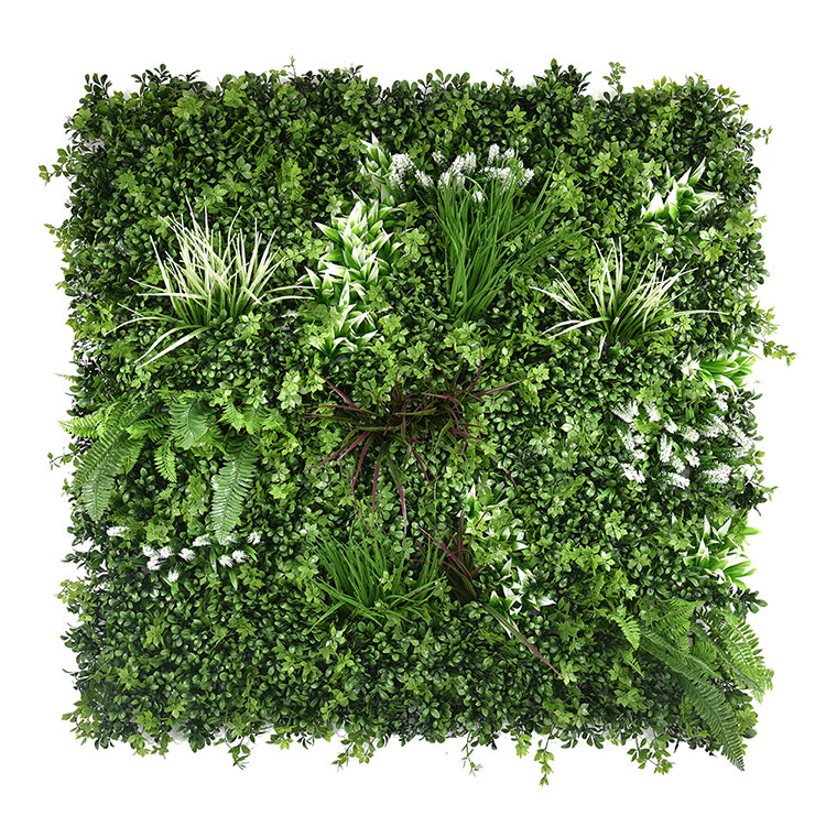 Artificial Plant Wall Grass Panels 1 SQM Vertical Garden Foliage Tile Fence 1X1M - Green
