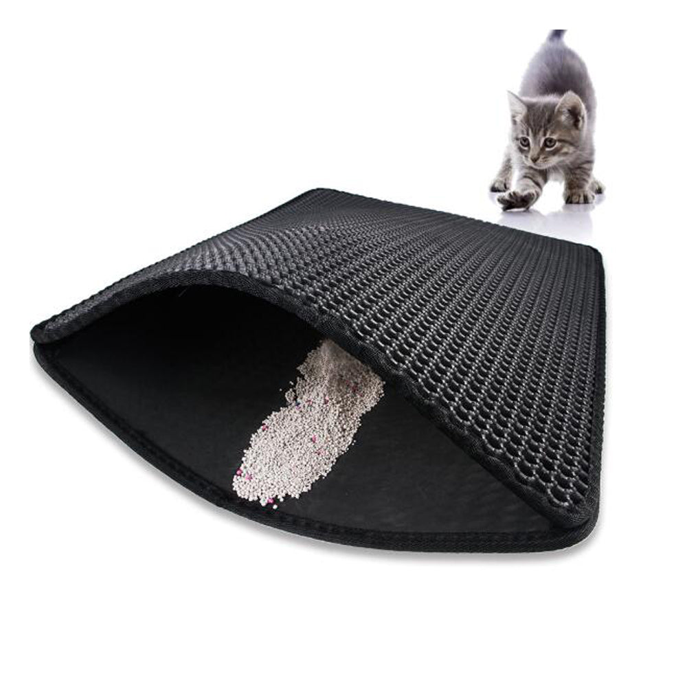 2 X Double Layer Cat Litter Tray Trap Mat Catch Cat Litter House Box Pad Toilet Mat