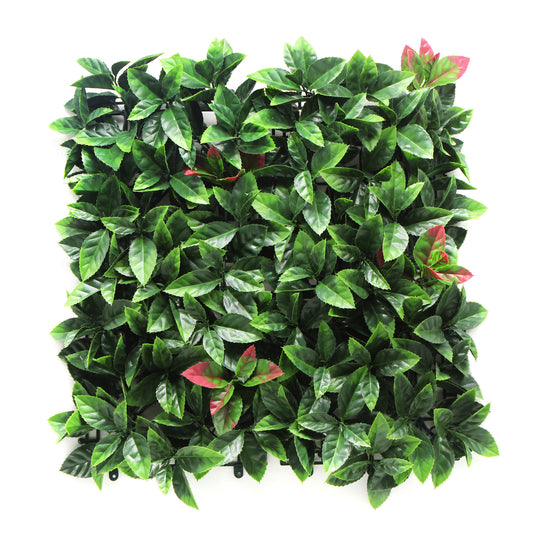 Garden Vertical Wall Hanging Artificial Plants Interlocking Tile Hedge Set of 4 - Green UV 50x50cm