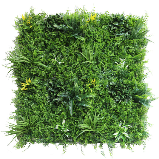 Artificial Plant Wall 5 SQM Grass Panels Vertical Garden Tile Fence 1X1M - Green
