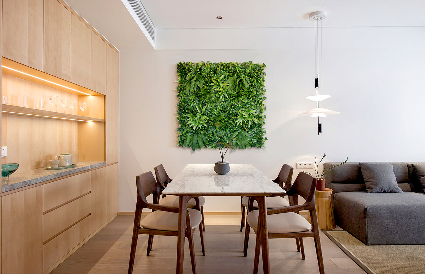 Artificial Plant Wall Décor 5 SQM Grass Panels Vertical Garden Foliage Tile Fence 1X1M Green