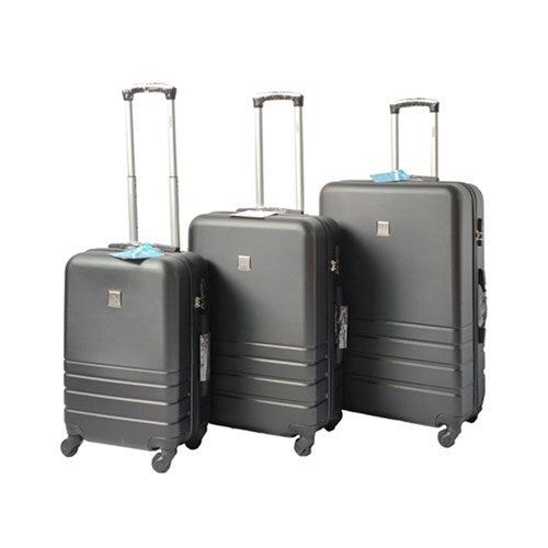 ABS Luggage Suitcase Set 3 Piece Code Lock Travel Carry Bag Trolley - Black 50/60/70