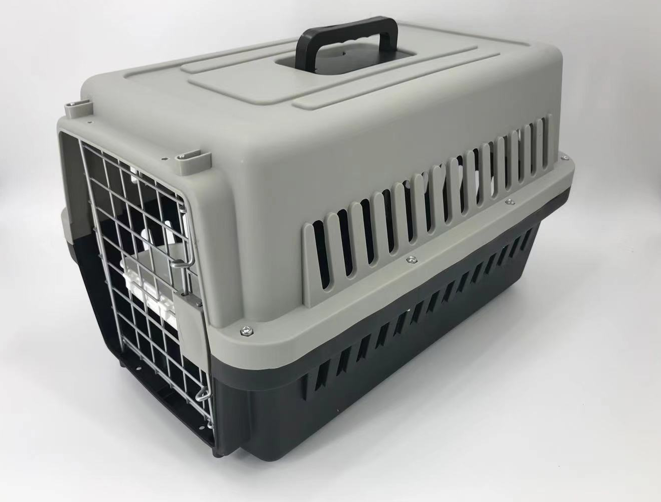 Pet Carrier Airline Cage Medium Dog Cat Crate with Bowl & Tray - Black