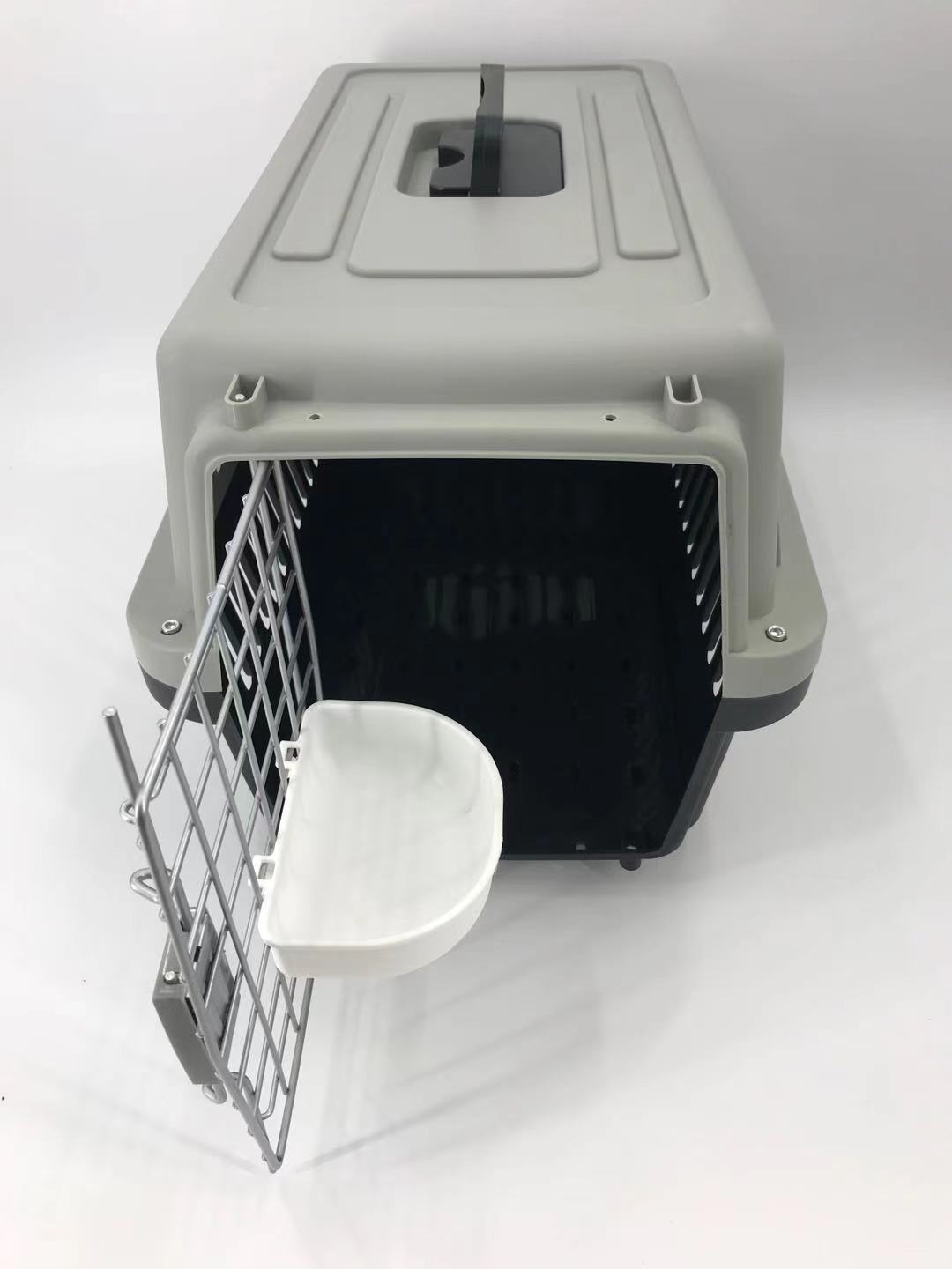 Pet Carrier Airline Cage Medium Dog Cat Crate with Bowl & Tray - Black