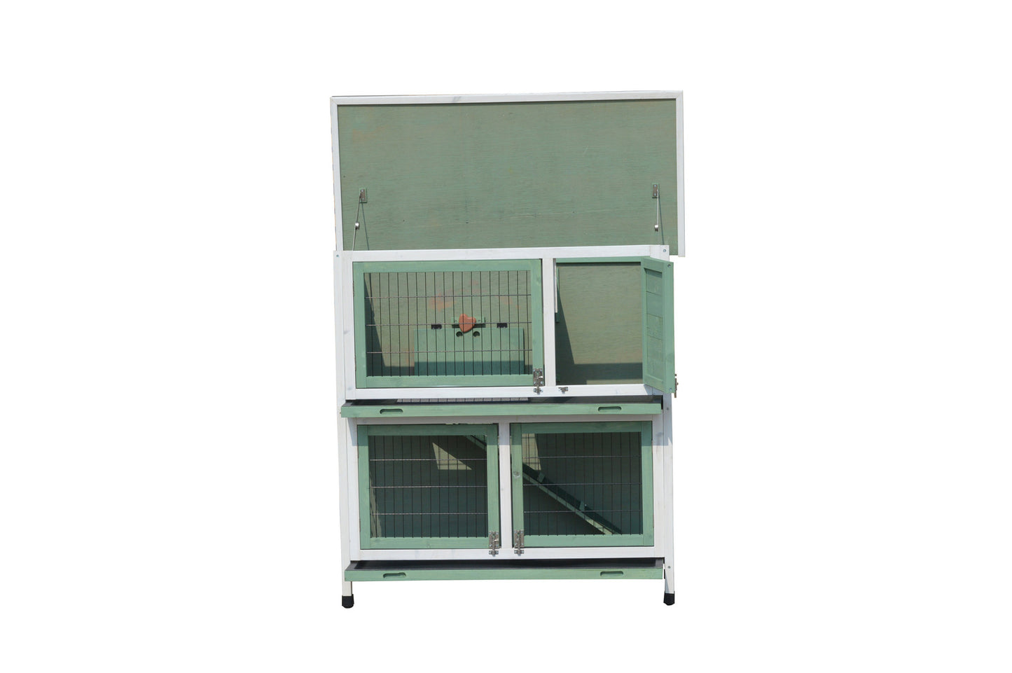 Green Large Double Storey Rabbit Hutch Guinea Pig Ferret Cage