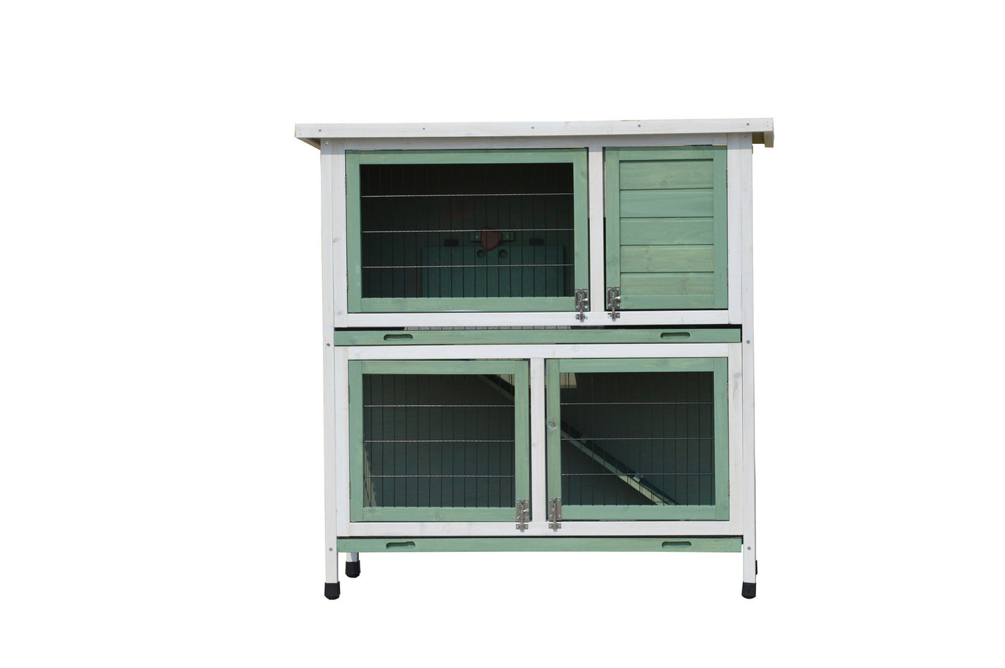 Rabbit Hutch Green Large Double Storey Guinea Pig Ferret Cage