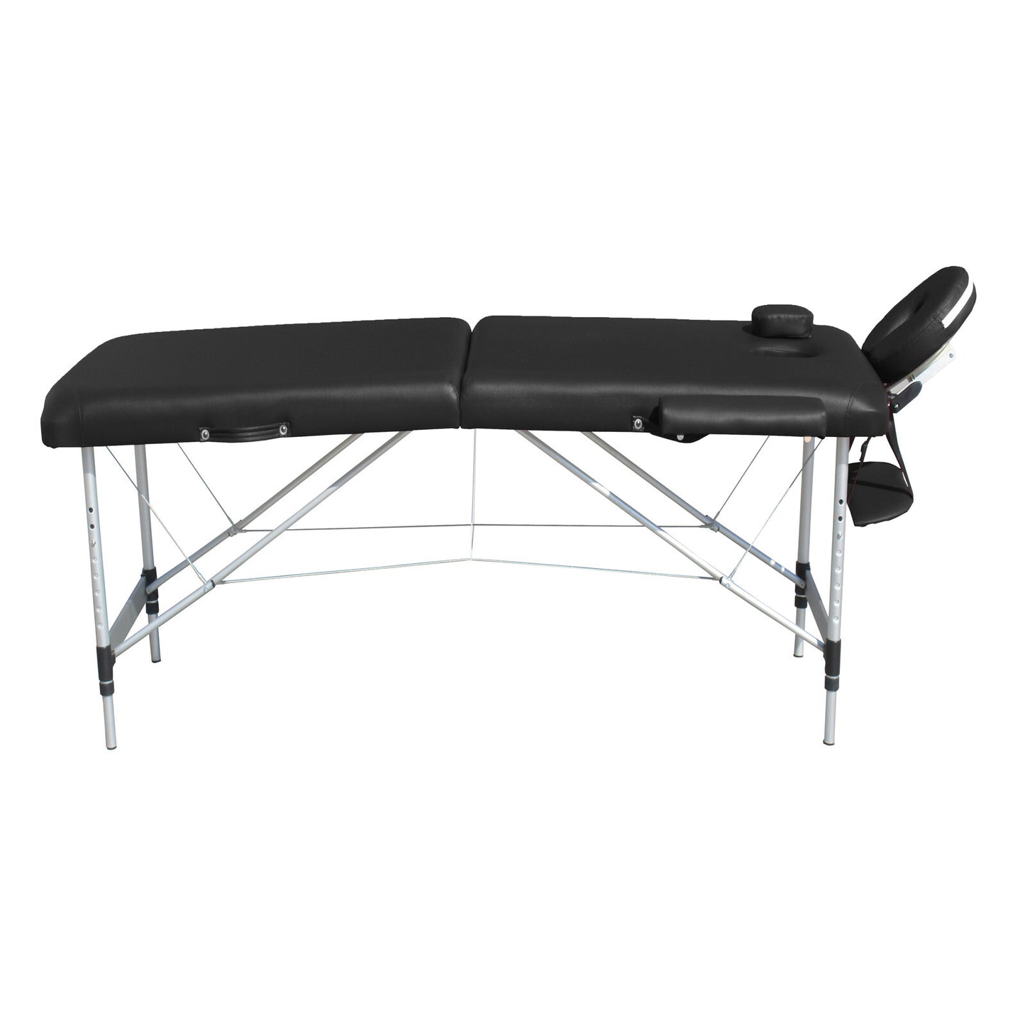 2 Fold Portable Aluminium Massage Table Massage Bed Beauty Therapy Black