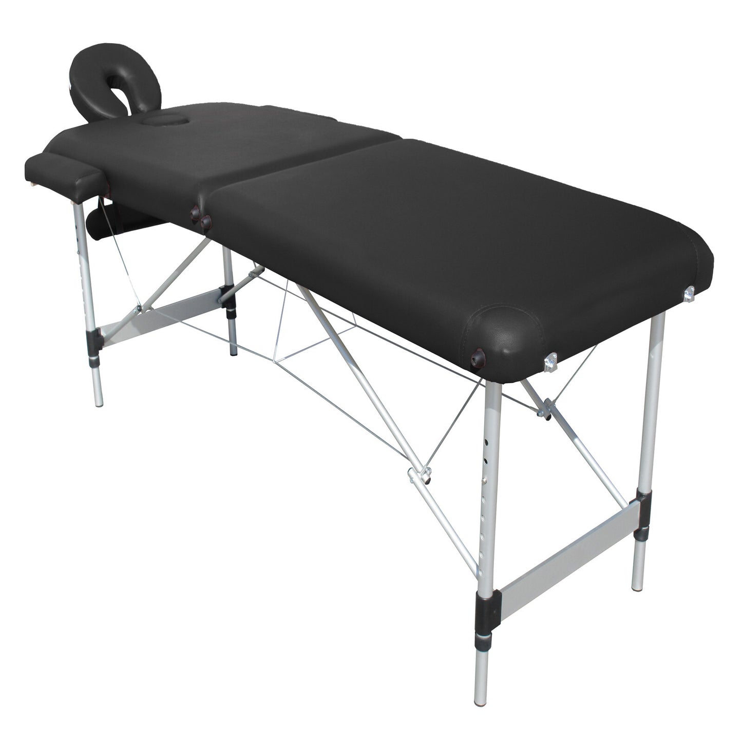 2 Fold Portable Aluminium Massage Table Massage Bed Beauty Therapy Black