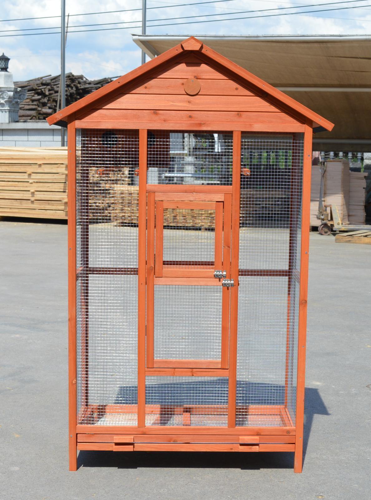 Bird Cage Wooden XXL Pet Aviary Carrier Travel Canary Parrot Cage