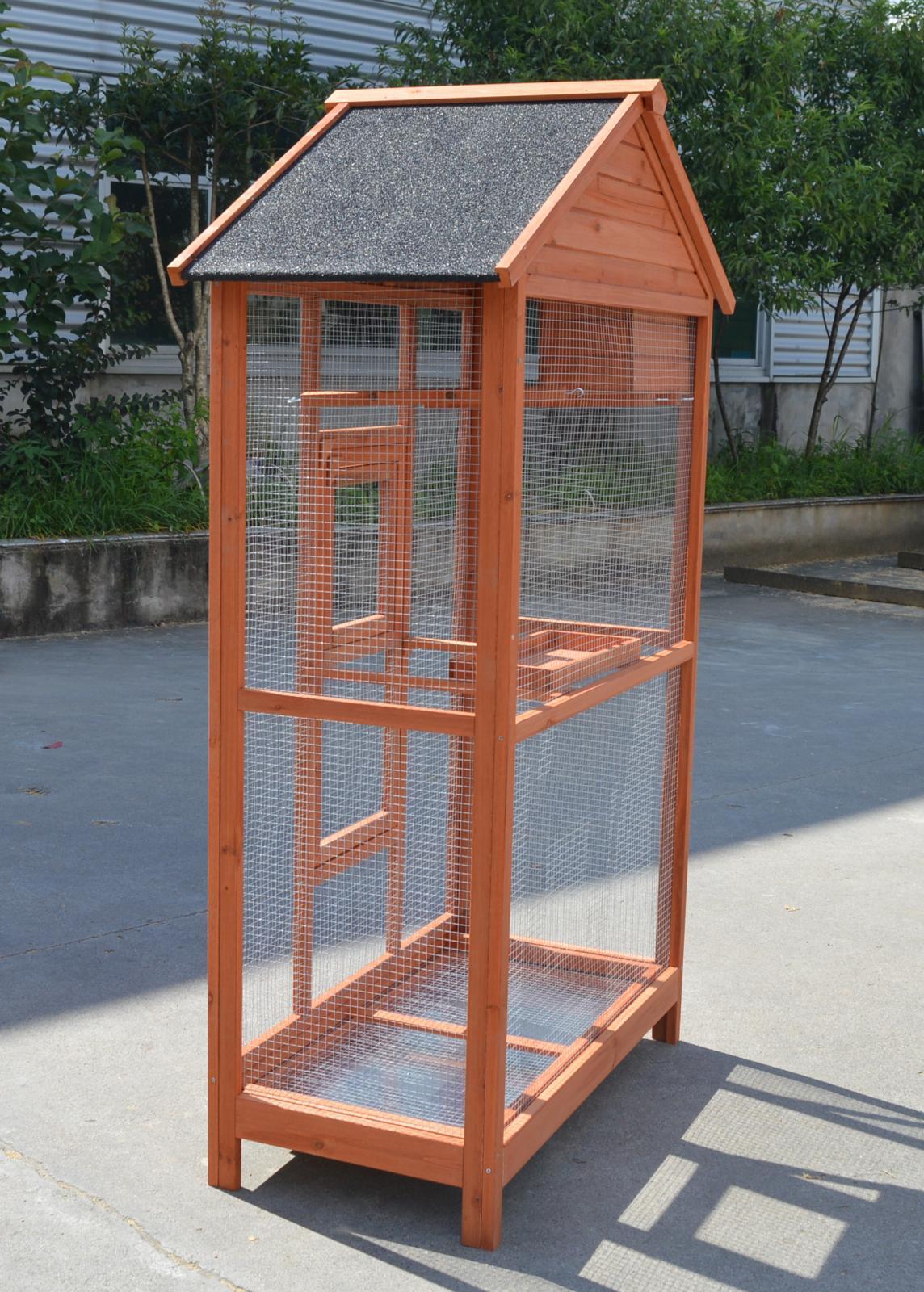 Bird Cage Wooden XXL Pet Aviary Carrier Travel Canary Parrot Cage