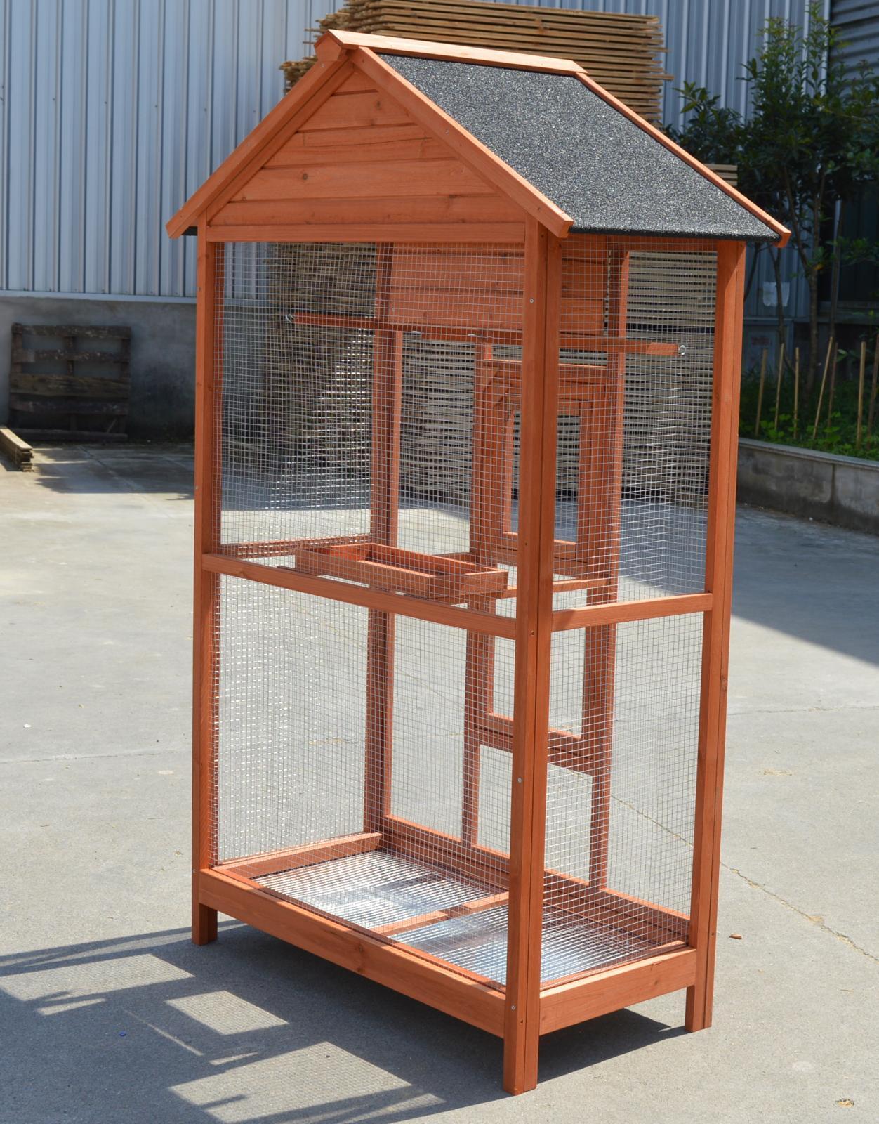 Bird Cage Wooden XXL Pet Aviary Carrier Travel Canary Parrot Cage