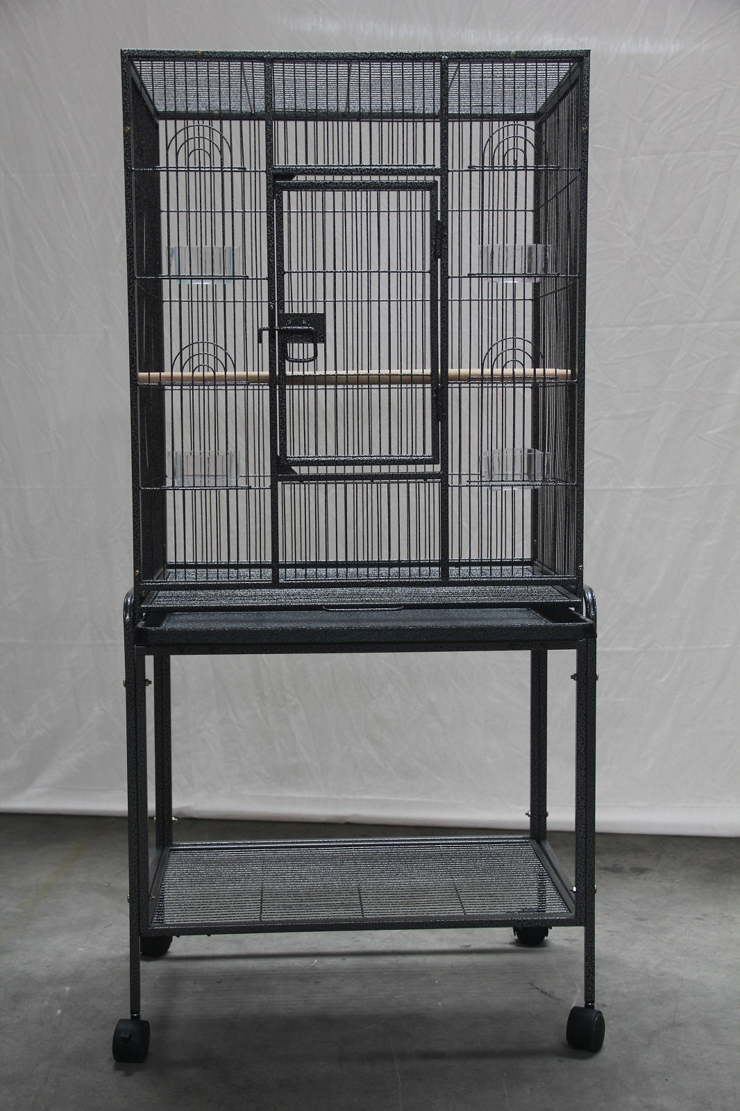 Bird Cage Parrot Aviary Pet Budgie Stand-alone Perch Castor Wheels 135cm