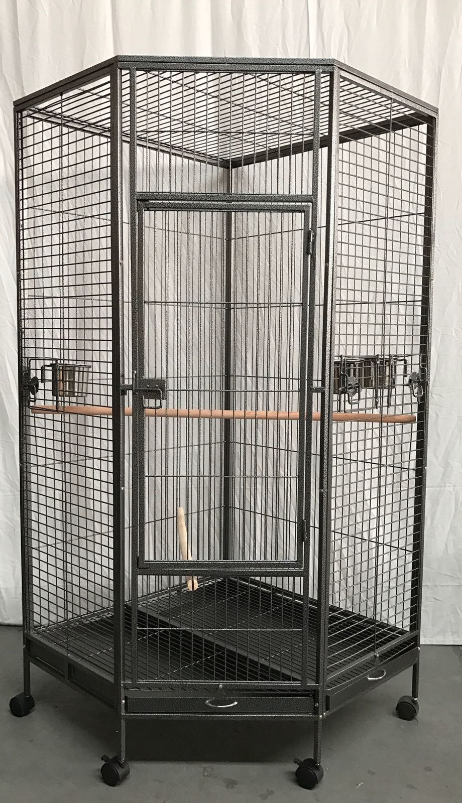 Bird Cage 162cm Large Corner Parrot Aviary Perch with Castor Wheels