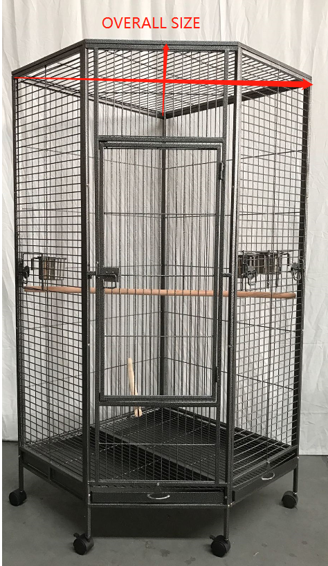 Bird Cage 162cm Large Corner Parrot Aviary Perch with Castor Wheels