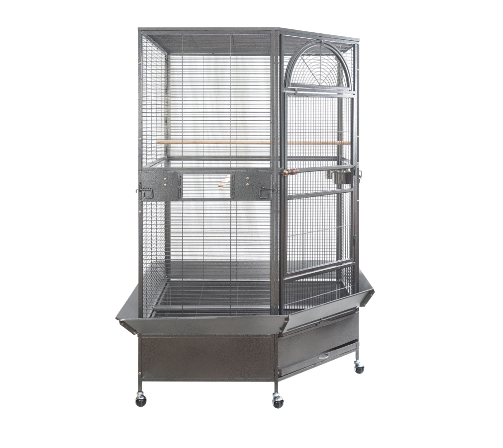 Corner Bird Cage 185cm XXL Pet Parrot Aviary with Perch and Castor Wheels