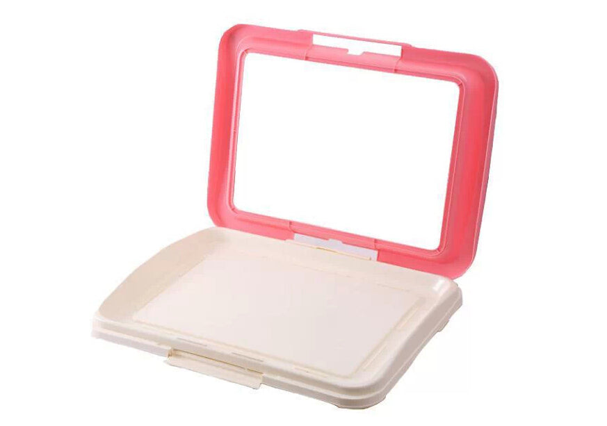 Dog Potty Training Tray Large Portable Pet Puppy Toilet Loo Pad Mat - Pink