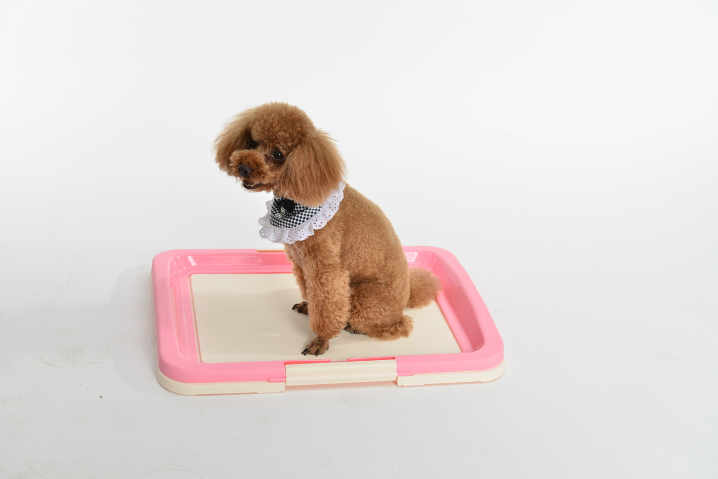 Dog Potty Training Tray Large Portable Pet Puppy Toilet Loo Pad Mat - Pink