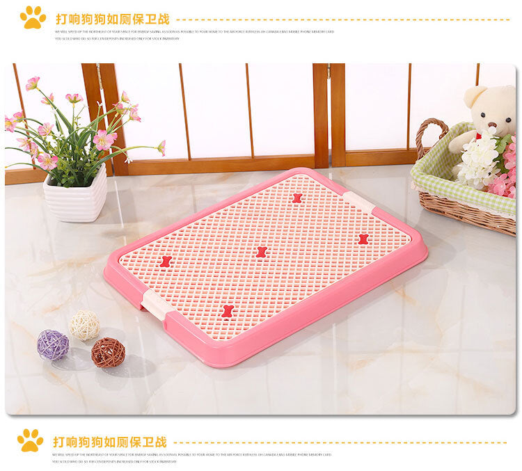 Dog Potty Training Tray Small Portable Pet Puppy Toilet Loo Pad Mat - Pink