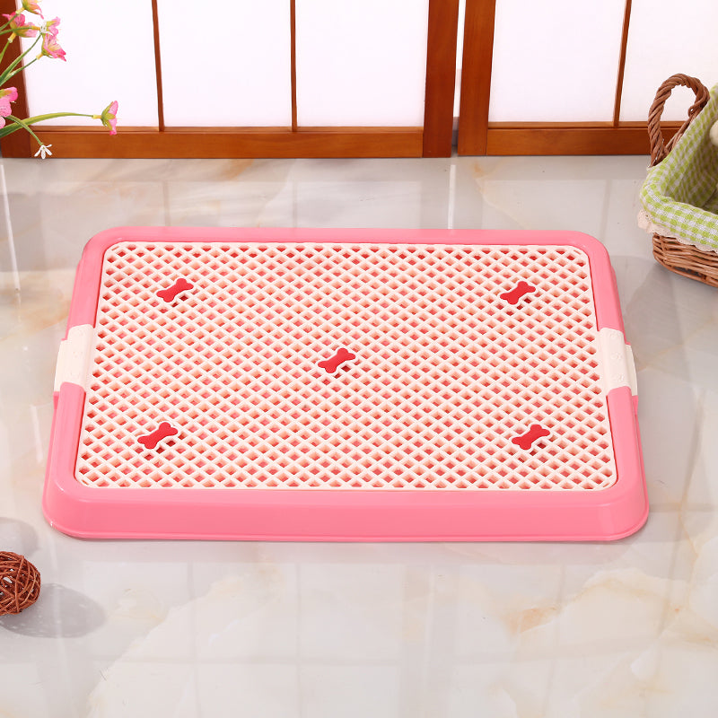 Dog Potty Training Tray Small Portable Pet Puppy Toilet Loo Pad Mat - Pink