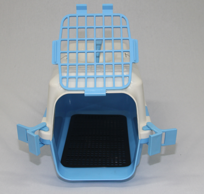 Dog Cat Crate Small Pet Carrier Rabbit Guinea Pig Cage with Tray - Blue