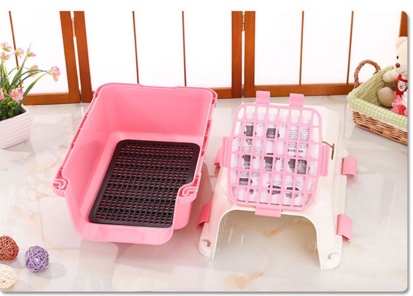 Small Pet Carrier Crate Dog Cat Rabbit Guinea Pig Cage with Tray - Pink