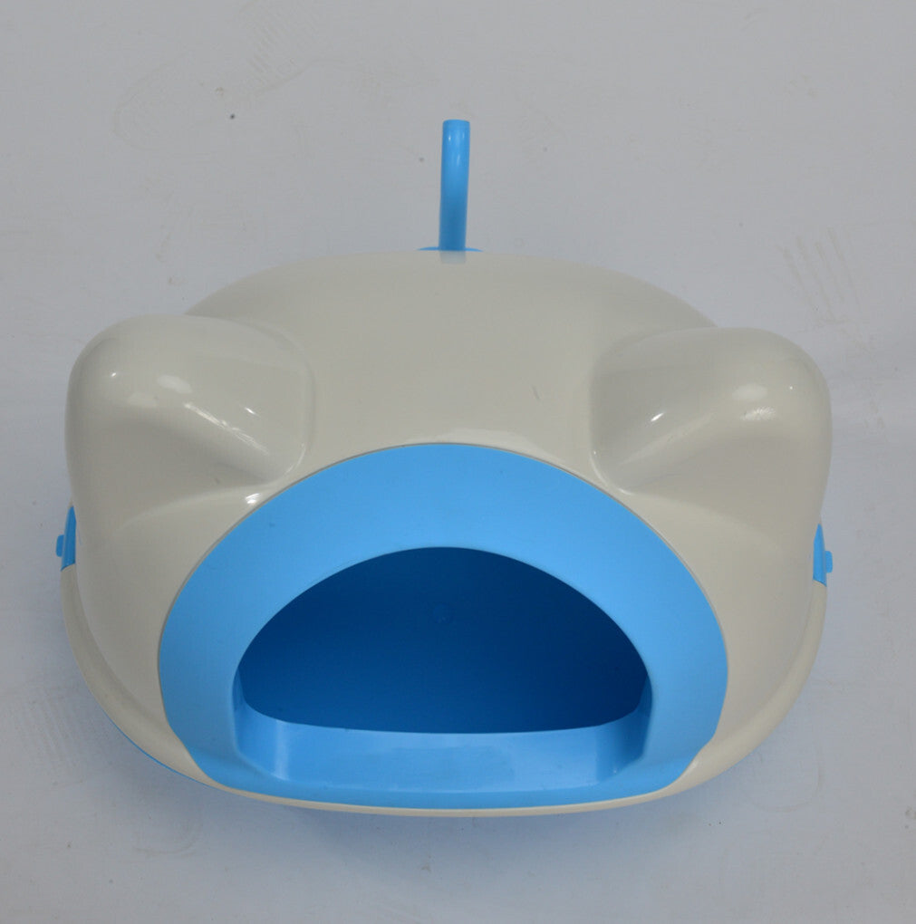 Cat Toilet Litter Box Large Hooded Tray House with Scoop - Blue