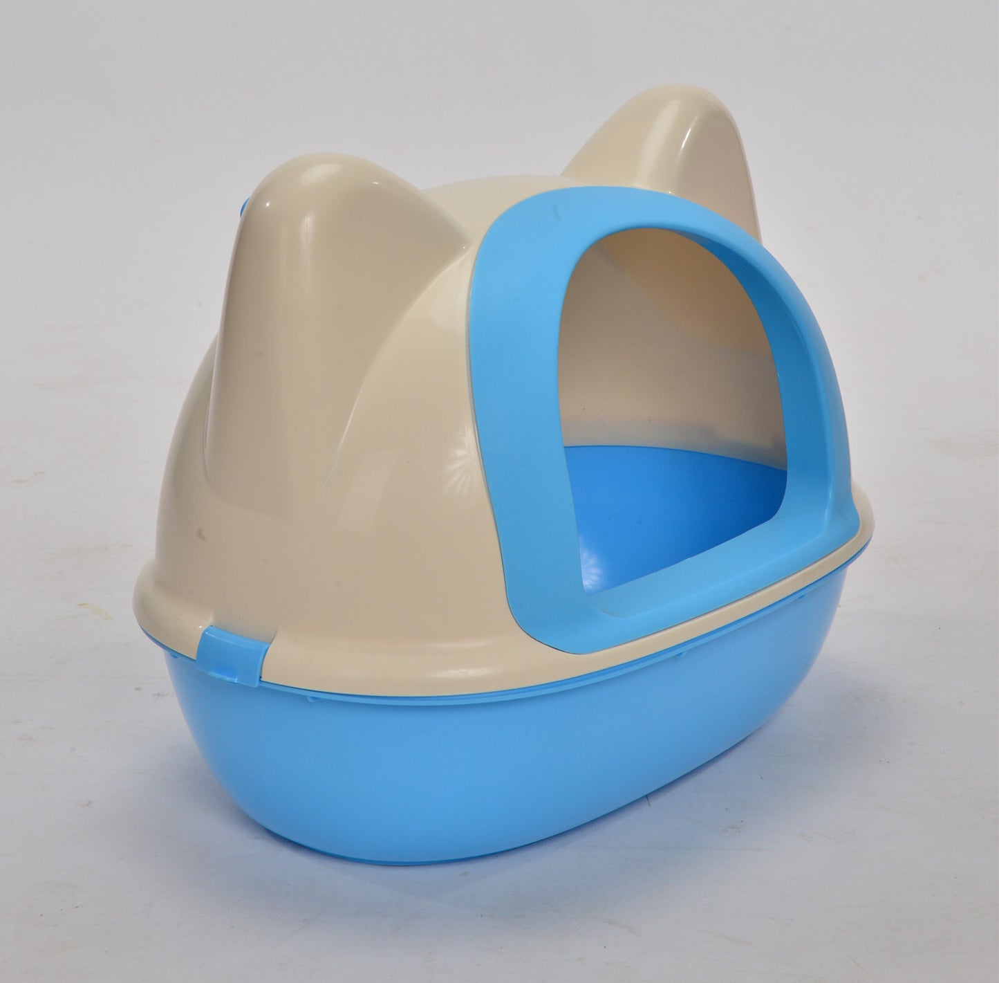 Cat Toilet Litter Box Medium Hooded Tray House with Scoop - Blue