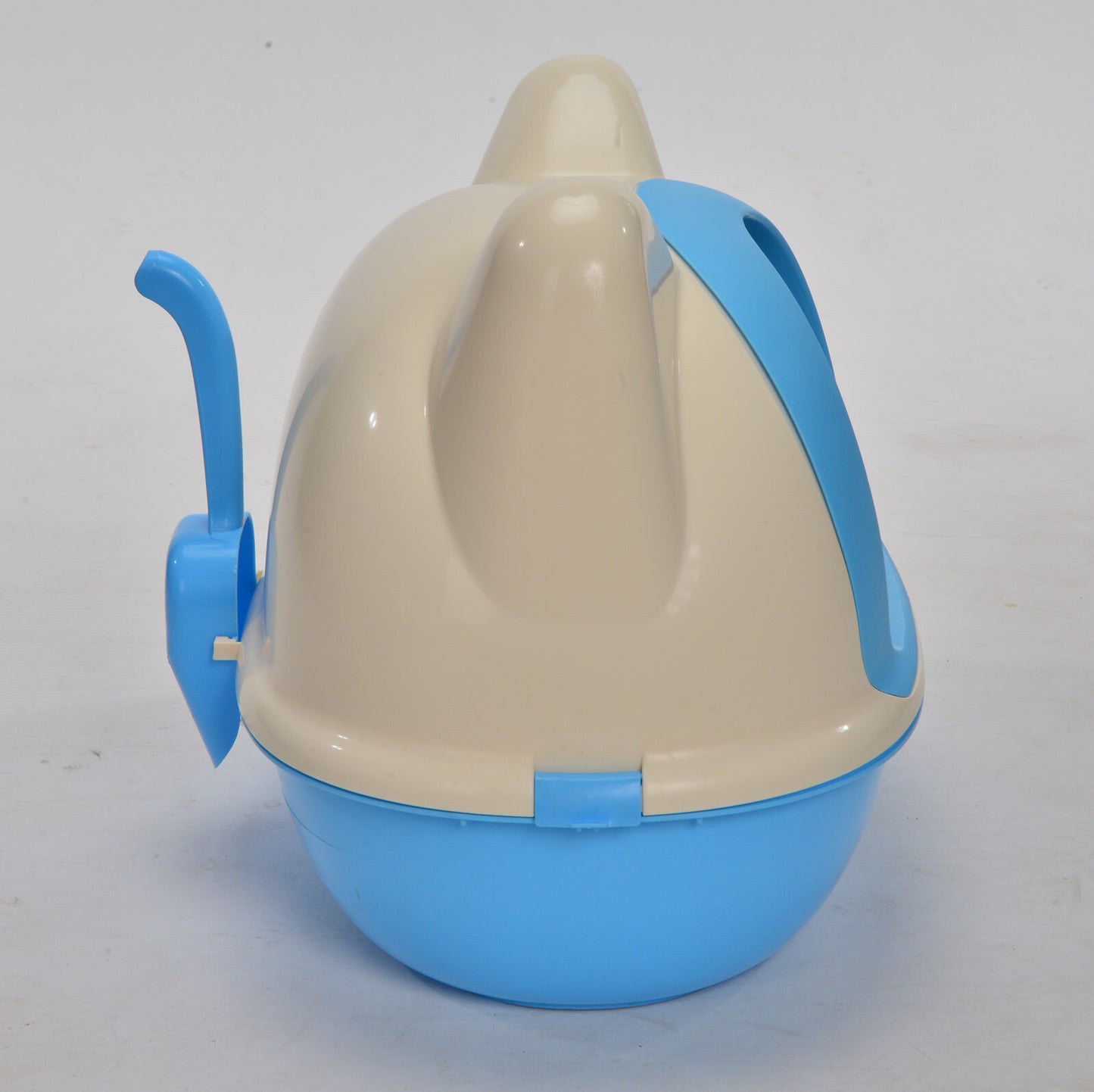 Cat Toilet Litter Box Medium Hooded Tray House with Scoop - Blue