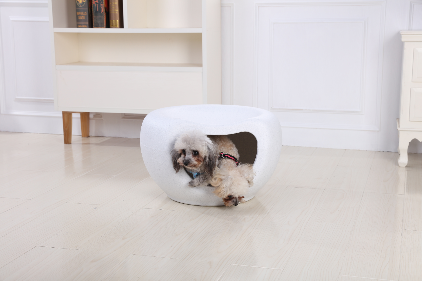 Cat Kitten Bed Cave Small Dog House Kennel Plastic Pet Pod Bedding Igloo - White