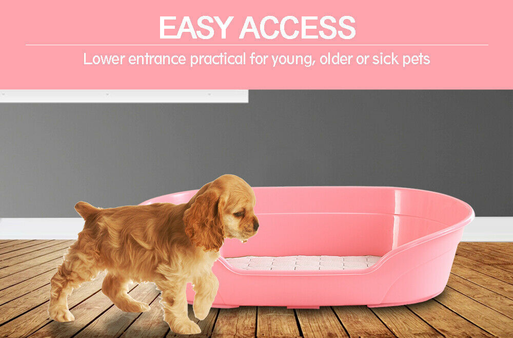 Pet Bed Small Plastic Dog Bedding Sleeping Resting Washable Basket - Pink