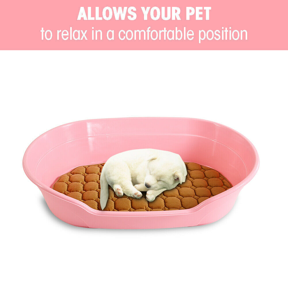 Pet Bed Small Plastic Dog Bedding Sleeping Resting Washable Basket - Pink