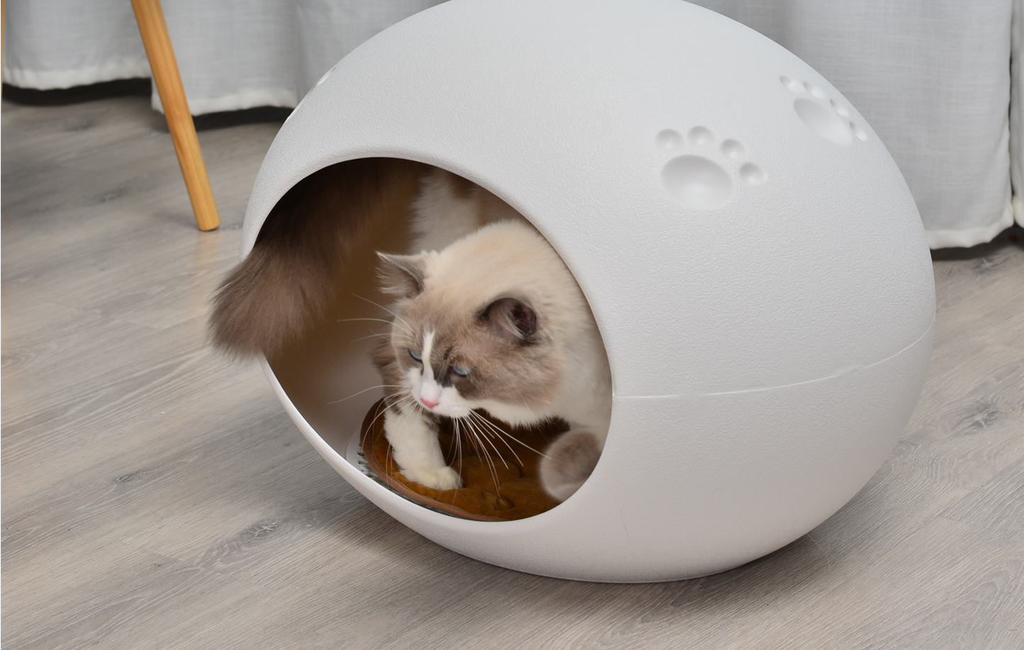 Cat Kitten Box Medium Cave Igloo Cat Bed House Dog Puppy House - White