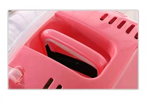 Pet Carrier Small Portable Travel Dog Cat Crate with Comfort Mat - Pink