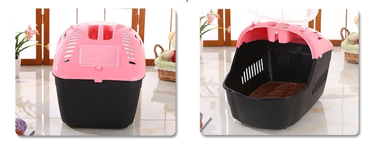 Pet Carrier Small Portable Travel Dog Cat Crate with Comfort Mat - Pink