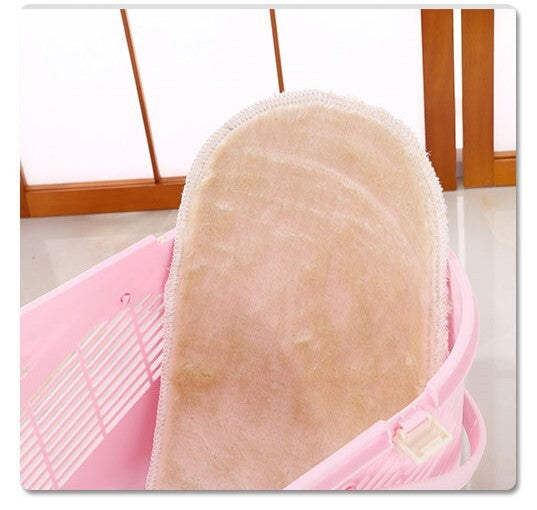 Pet Carrier Cage Dog Cat Rabbit Guinea Pig Ferret with Mat Pink Small