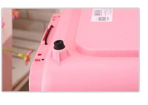 Pet Carrier Small Portable Plastic Dog Cat Travel Cage with Tray - Pink