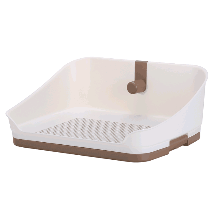 YES4PETS Medium Portable Dog Potty Training Tray Pet Puppy Toilet Trays Loo Pad Mat With Wall Brown