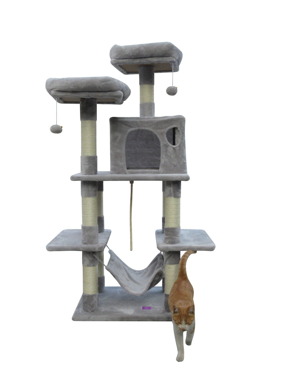 Cat Scratching Post Tree 145cm Scratcher Pole - Little Grey