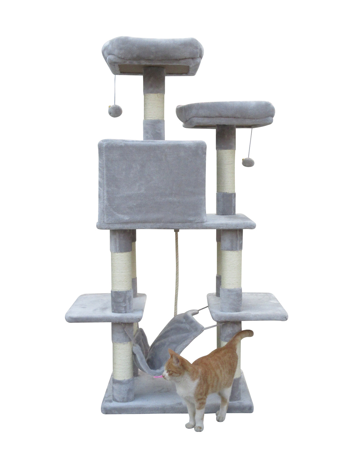 Cat Scratching Post Tree 145cm Scratcher Pole - Little Grey