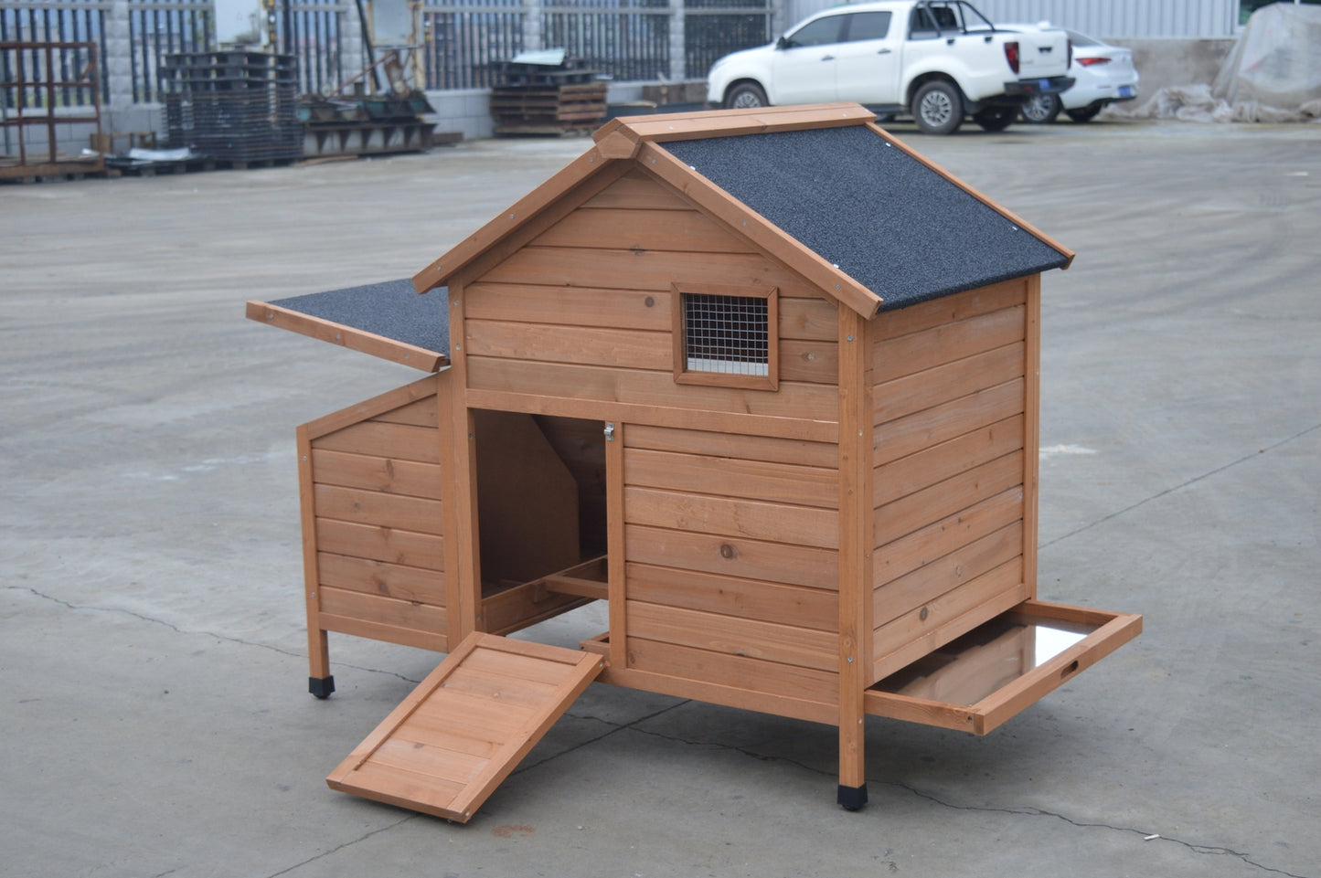 Chicken Coop Brown Rabbit Hutch Cat Cage Hen Chook House