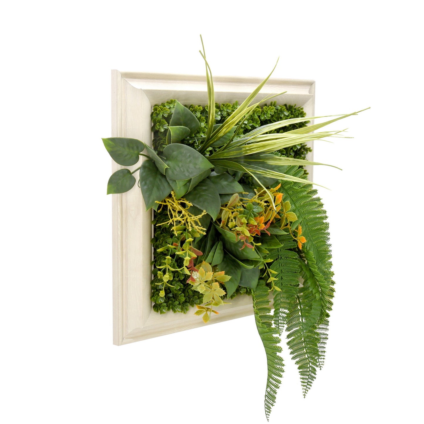 3D Artificial Plants Wall Panel Flower Wall Vertical Garden UV Resistant 33x33CM with Frame