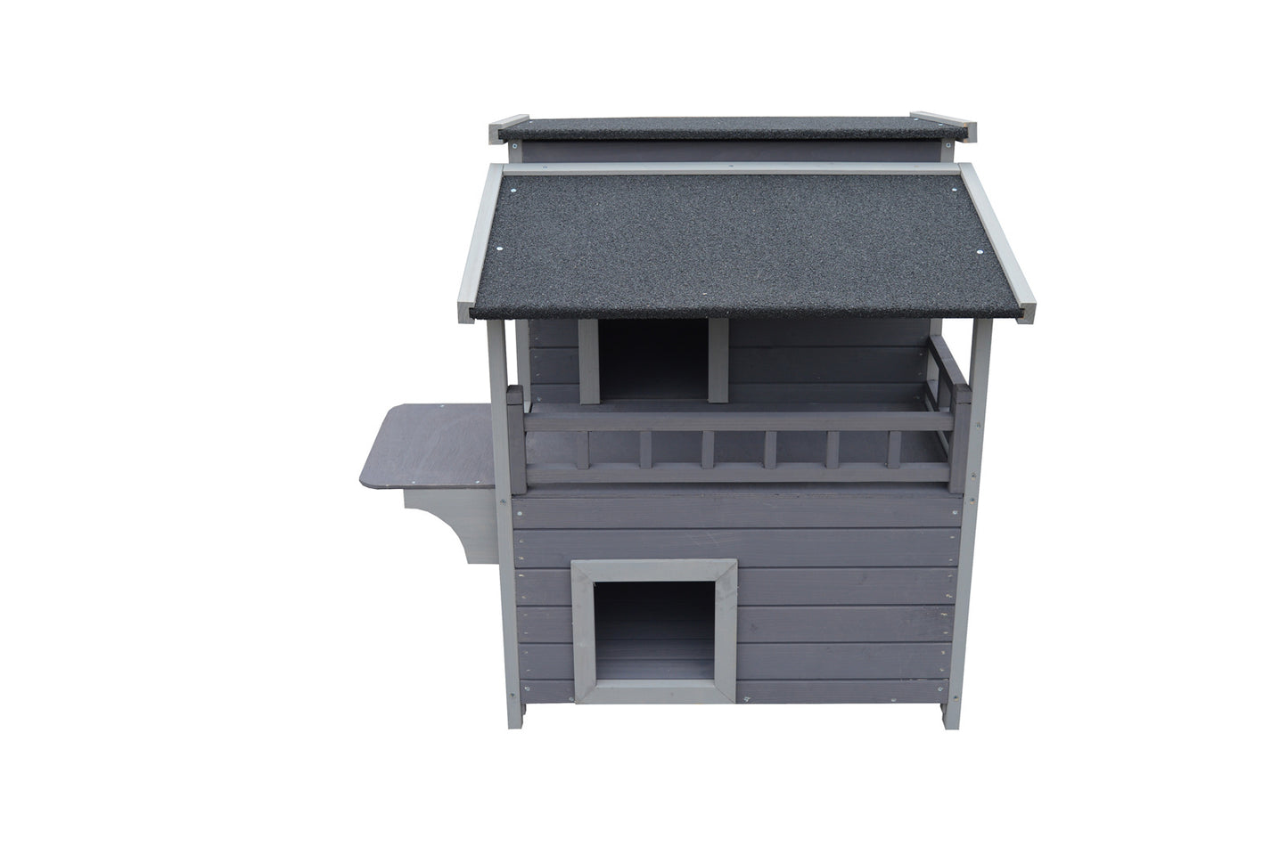 Cat Shelter Condo 2-Story with Escape Door Rainproof Kitty House