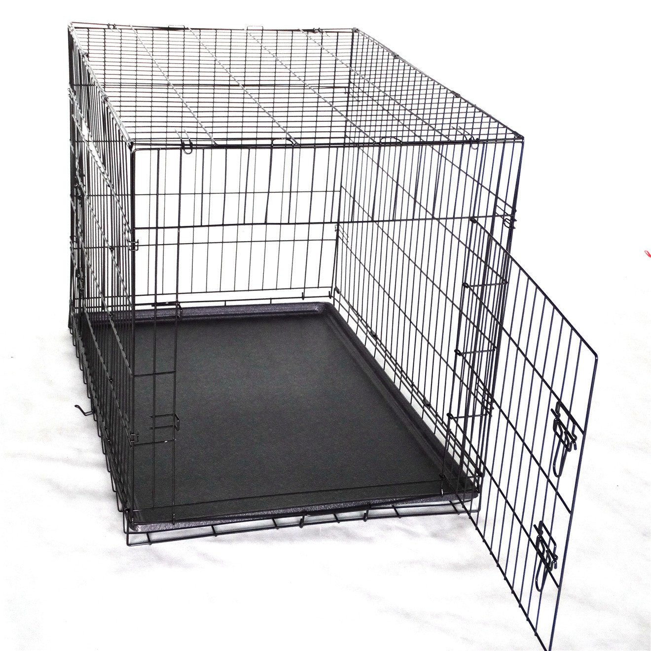 30' Collapsible Metal Dog Crate Cage Cat Carrier With Tray