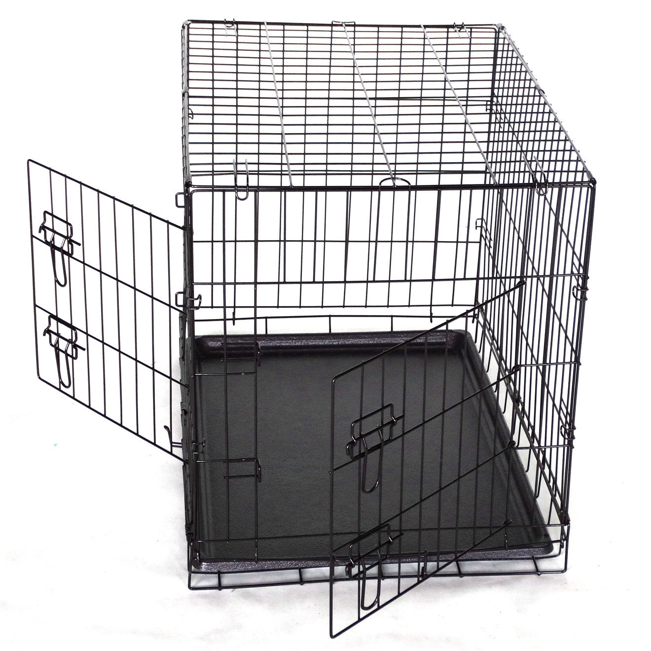 Collapsible Metal Dog Rabbit Crate Cage Cat Carrier with Divider - 30'