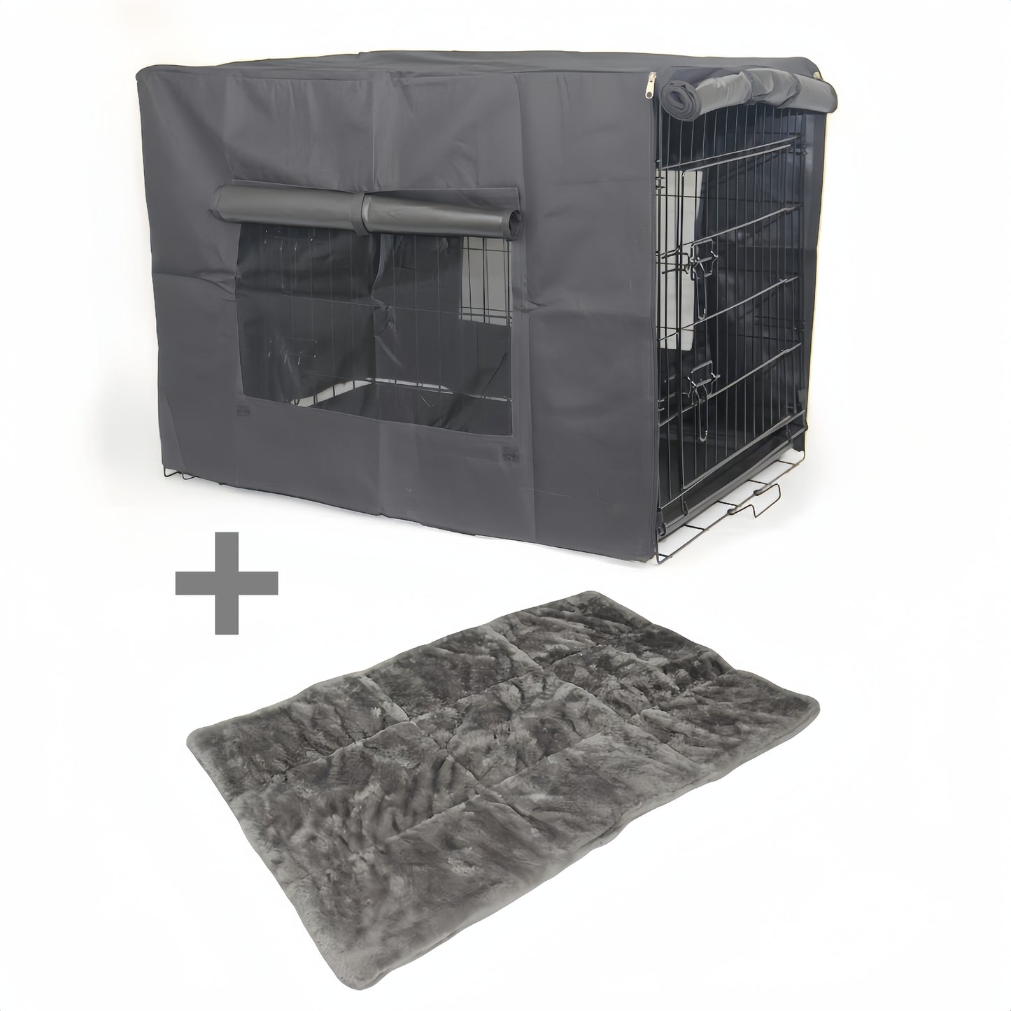 YES4PETS 42' Portable Foldable Dog Cat Rabbit Collapsible Crate Pet Cage with Cover Mat